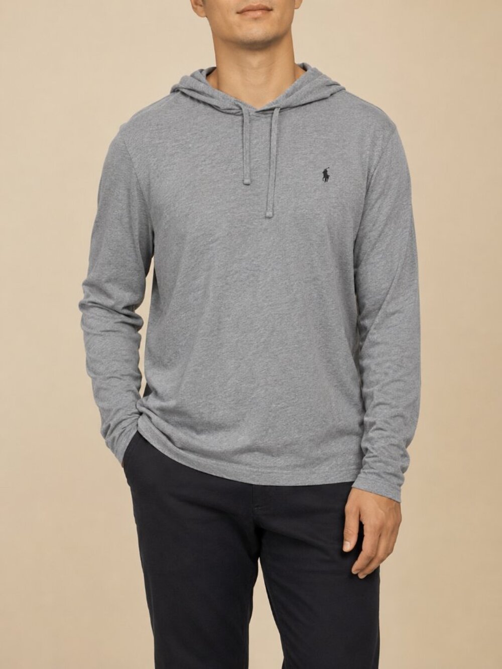 Polo Ralph Lauren Gray Hooded Long Sleeve Shirt Men’s L